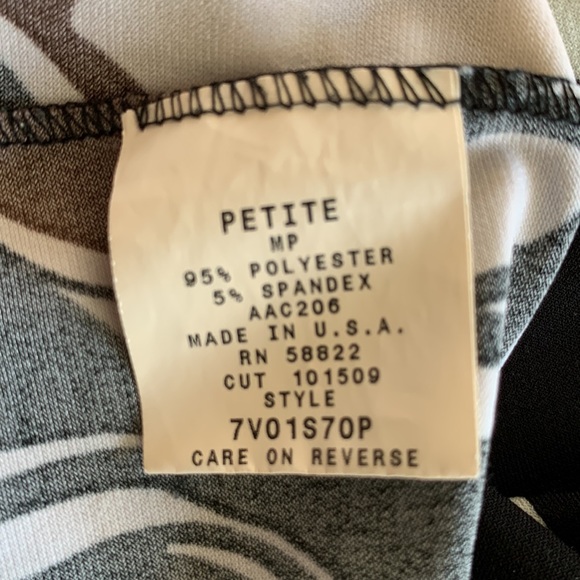 Studio M black brown cream print 3/4 sleeve blouse - Picture 3 of 10